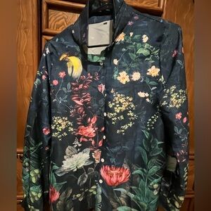 Vibrant linen button down shirt